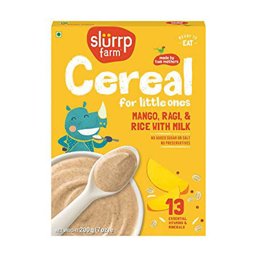 Picture of SLURRP FARM BABY CEREAL MANGO,RAGI,& RICE WITH MILK 200G