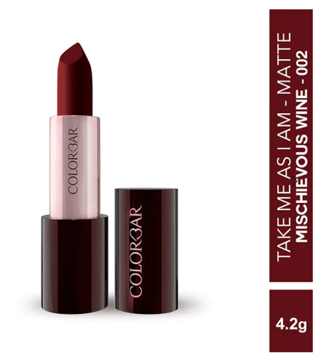 Picture of COLORBAR MADE FOR MAGIC TAKE ME AS I AM VEGAN MATTE LIPSTICK MISCHIEVOUS WINE 002 4.2G