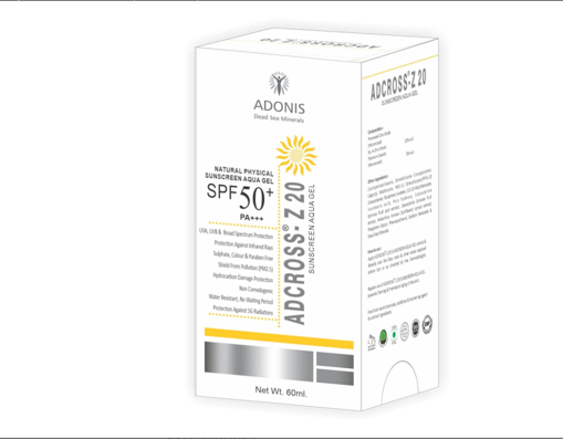 Picture of ADONIS ADCROSS Z 20 SUNSCREEN AQUA GEL 60ML